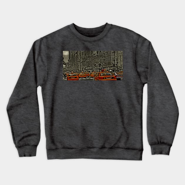 Yellow Cabs flow on 5th Ave Crewneck Sweatshirt by jalfc46